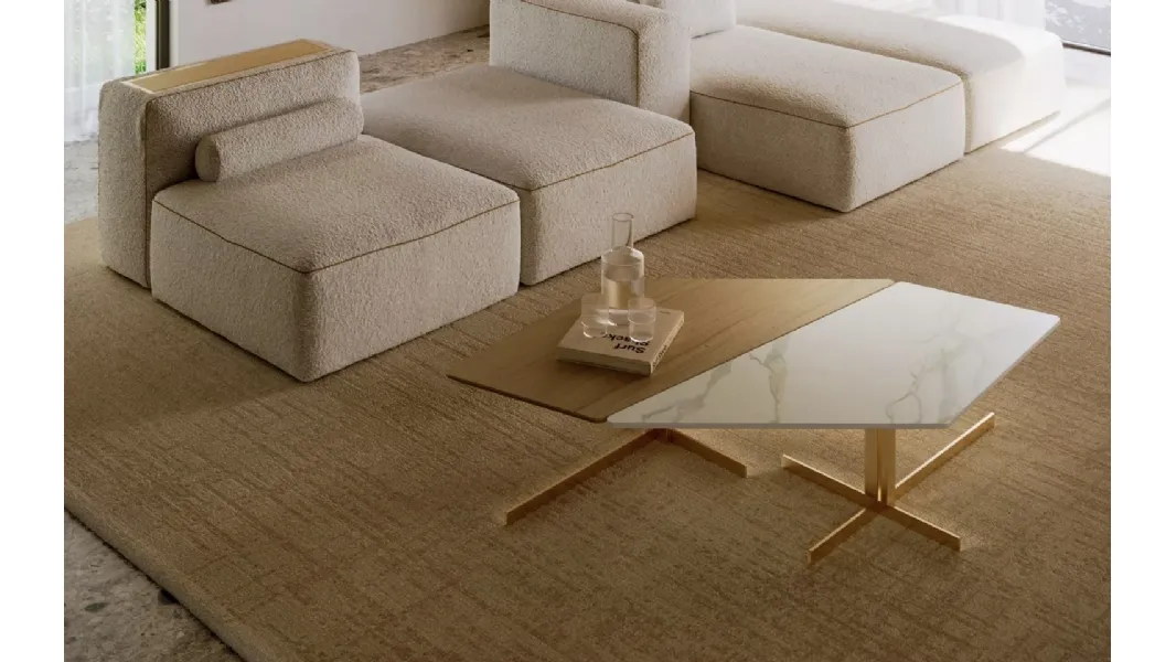 Tavolino Bento in legno e SuperMarmo di Bontempi