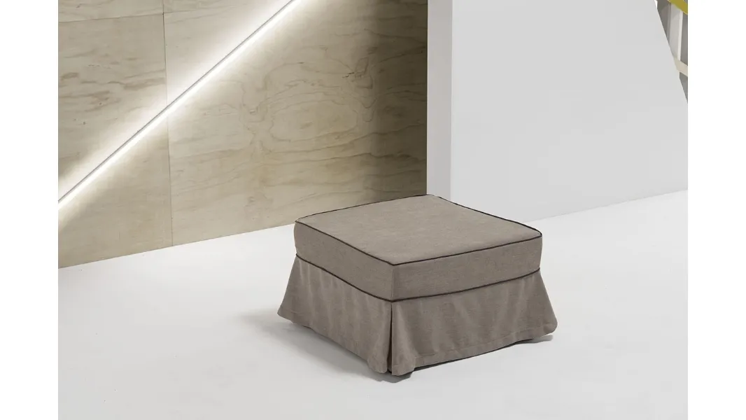 Pouf letto con rivestimento in microfibra con cordino Chip di Dienne Salotti