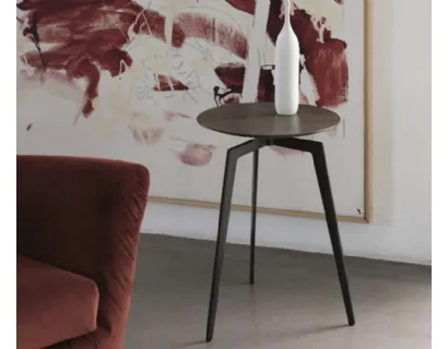Tavolino tondo Etna in laminato HPL finitura Bronzo di Deas