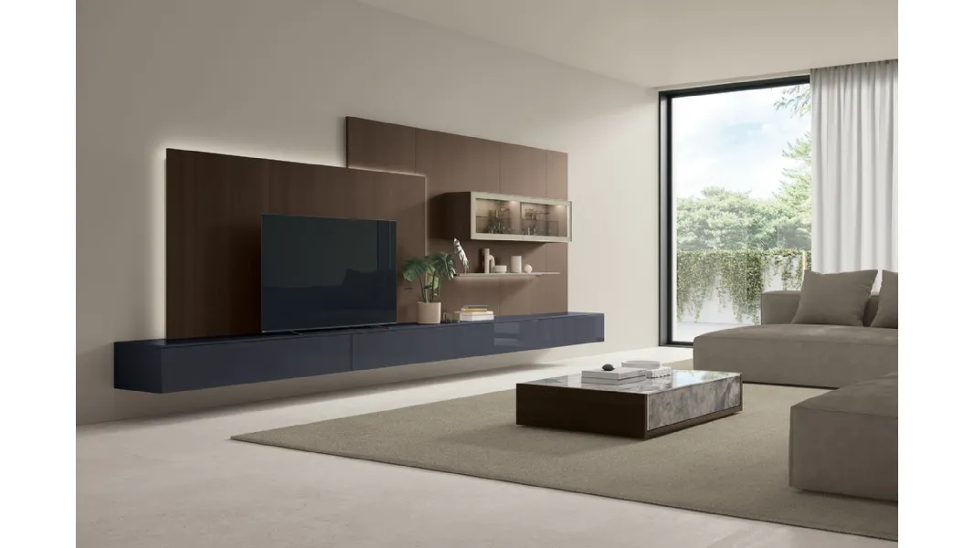 Tavolino Kenzo in glass decor e materico rovere di Tomasella