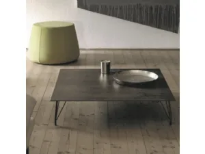 Tavolino quadrato Lipari in laminato HPL finitura Bronzo di Deas