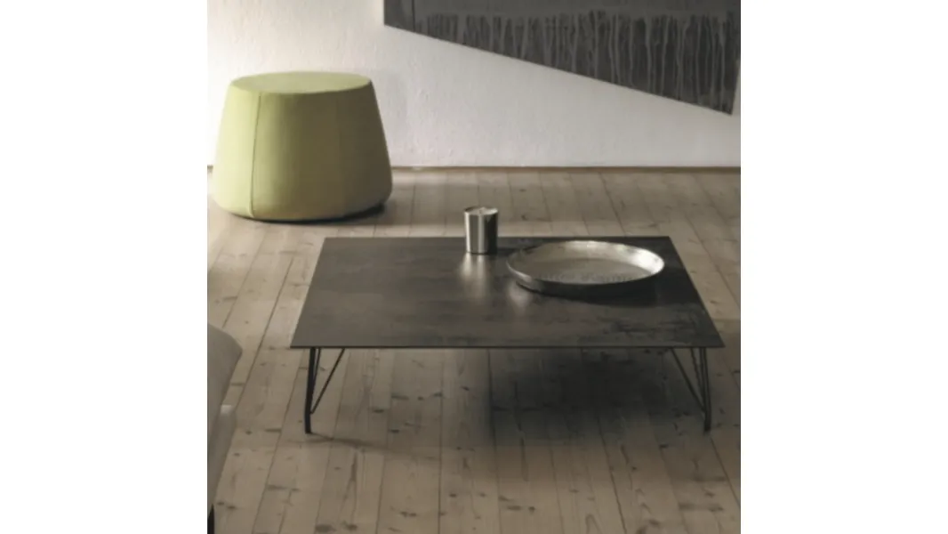 Tavolino quadrato Lipari in laminato HPL finitura Bronzo di Deas