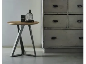 Tavolino Millennium Coffee Table in legno con base in acciaio di Bontempi