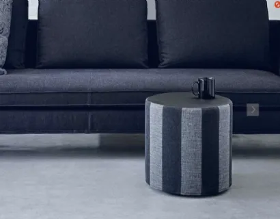 Pouf cilindrico in tessuto Nico di Deas