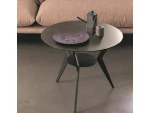 Tavolino tondo Vulcano in laminato HPL finitura Bronzo di Deas