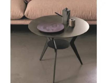 Tavolino tondo Vulcano in laminato HPL finitura Bronzo di Deas