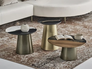 Tavolino Yang in legno e SuperMarmo di Bontempi