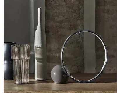 Lampada Circle da tavolo in acciaio laccato antracite di Bontempi