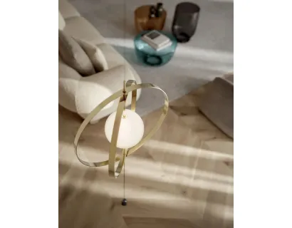 Lampada da terra Papillon Cielo-Terra in acciaio e vetro di Bontempi
