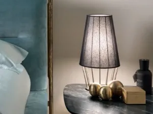 Lampada moderna in metallo e lino Sofia di Cantori