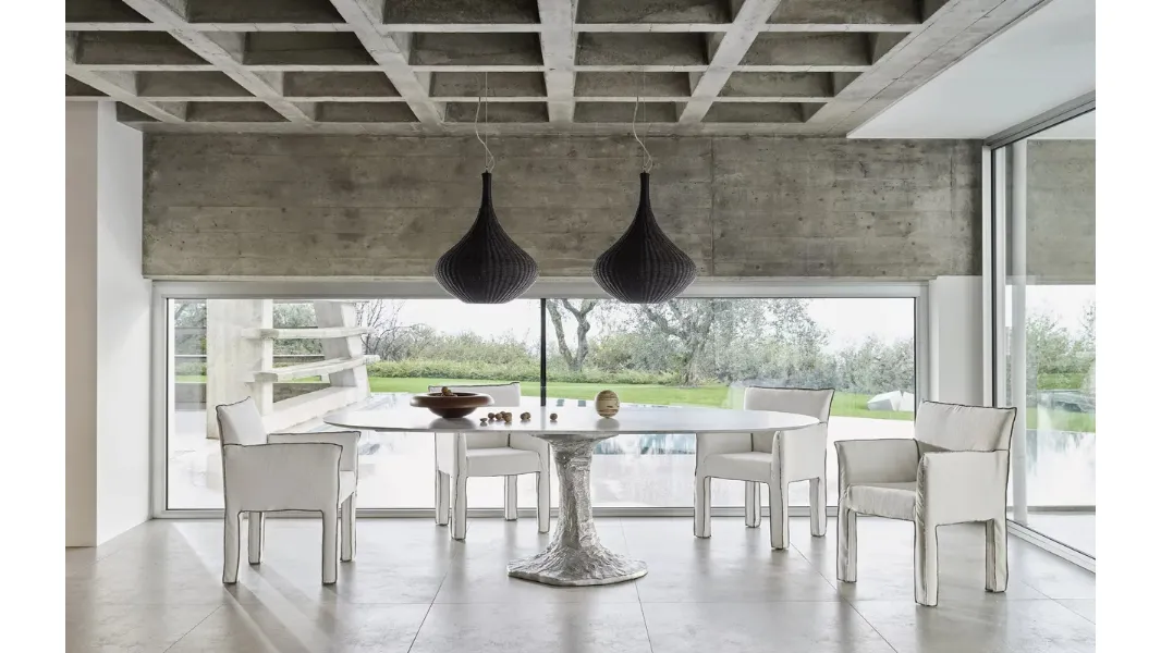 Lampada a sospensione in rattan Spin di Gervasoni