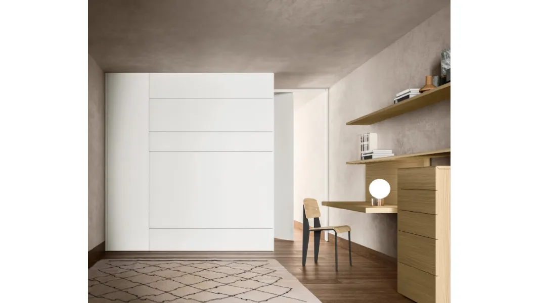 Armadio battente Alterna SM2011 con modulo letto di Zalf