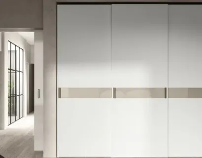 Armadio RD501 Glass con ante scorrevoli in vetro di Marka Total Living