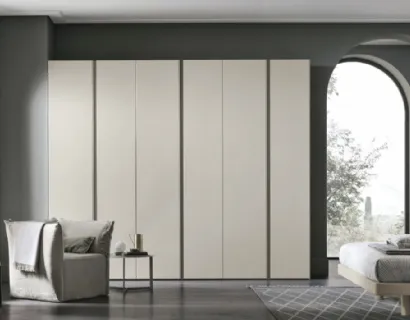 Armadio in materico opaco bianco gesso Denver di Tomasella
