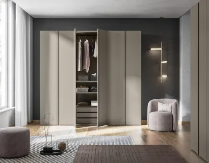 Armadio Battente Gola ZN03 finitura Beige di Marka Total Living