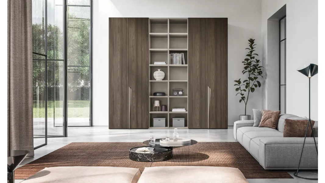 Armadio Battente Vela ZN10 finitura Forestal Dark e Nuvola di Marka Total Living