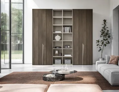 Armadio Battente Vela ZN10 finitura Forestal Dark e Nuvola di Marka Total Living