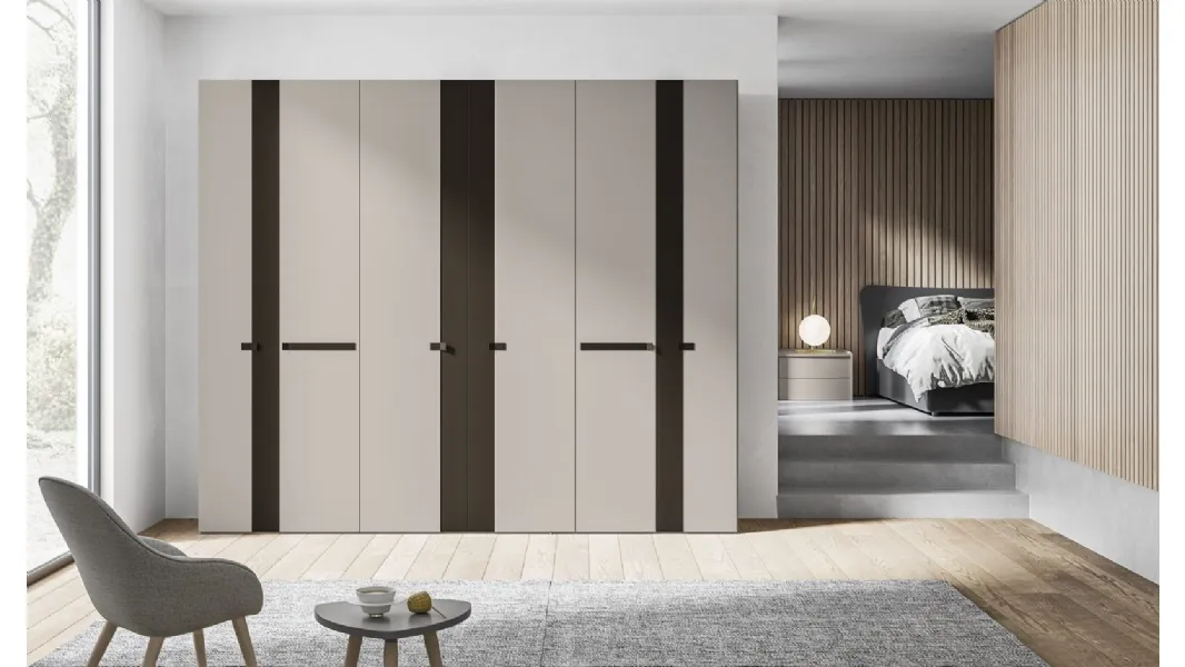 Armadio Battente Pop ZN13 finitura Nuvola e Bronzo di Marka Total Living