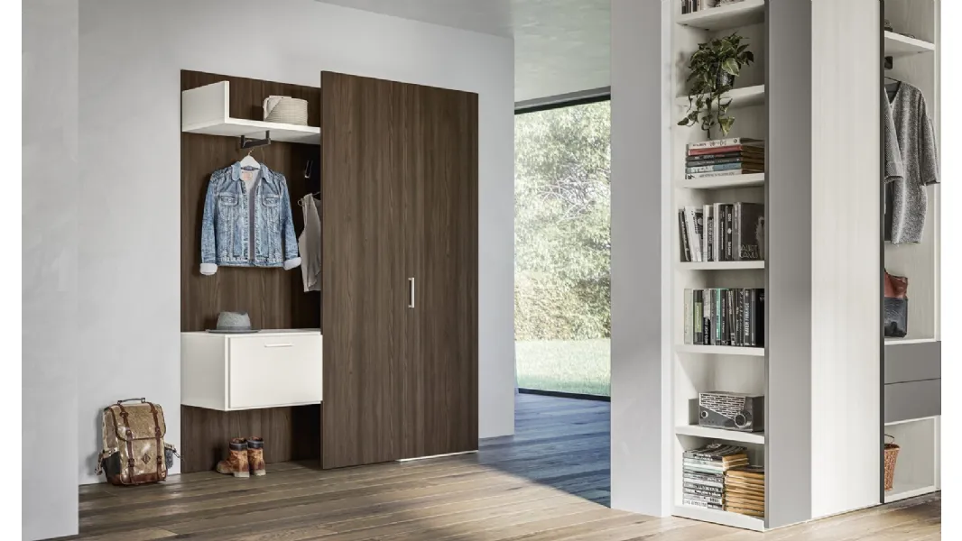 Armadio Battente Tetris ZN15 finitura Forestal Dark e Perla di Marka Total Living