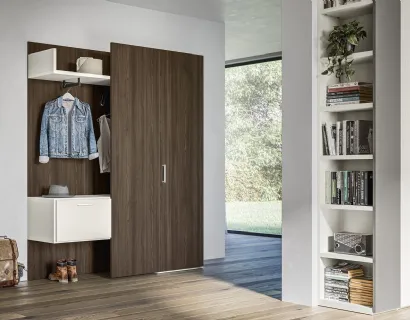 Armadio Battente Tetris ZN15 finitura Forestal Dark e Perla di Marka Total Living