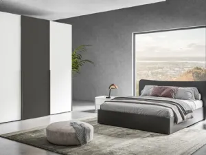 Armadio Scorrevole Happy ZN17 finitura Bianco e Antracite di Marka Total Living