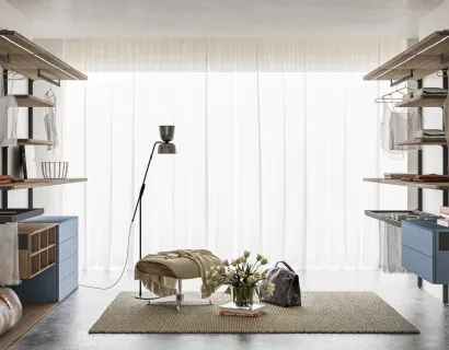 Cabina Armadio Vertiko ZN30 in laccato opaco Polvere e finitura Noce di Marka Total Living