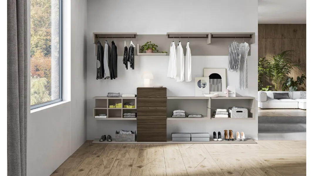 Cabina Armadio Combi ZN31 finitura Beige e Forestal Dark di Marka Total Living