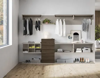 Cabina Armadio Combi ZN31 finitura Beige e Forestal Dark di Marka Total Living