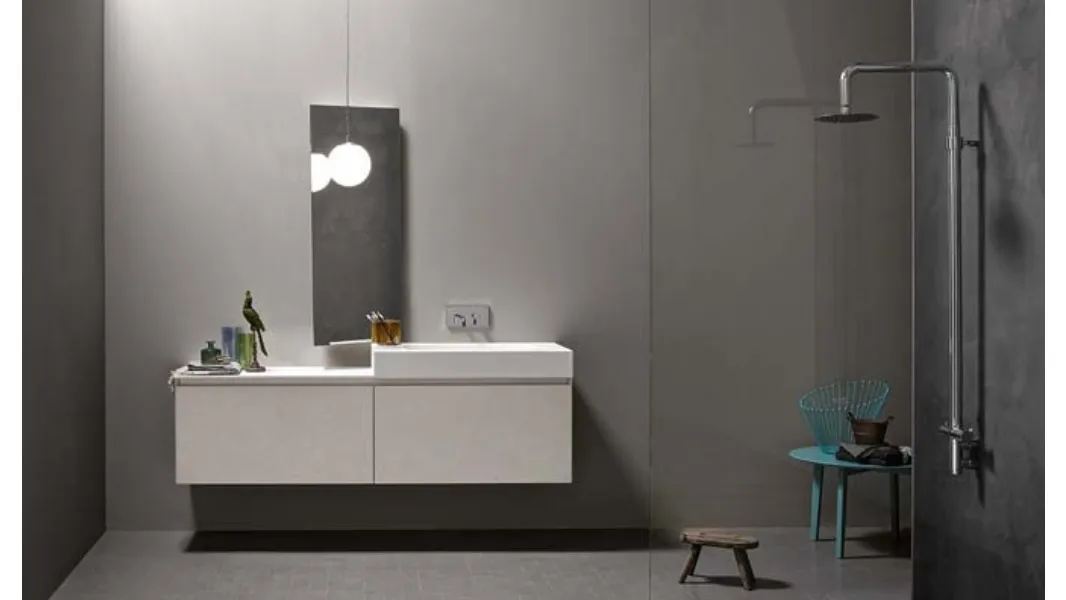 Mobile da Bagno sospeso in melaminico e top in Corian 45 08 di Birex