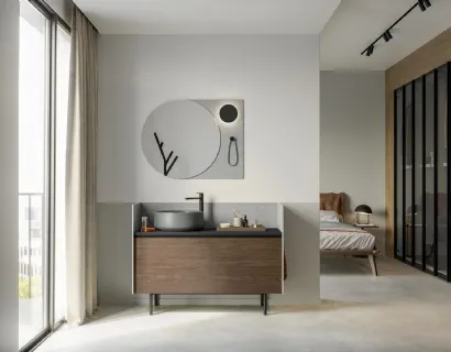 Mobile da Bagno a terra Deep 02 in essenza rovere castoro di Birex