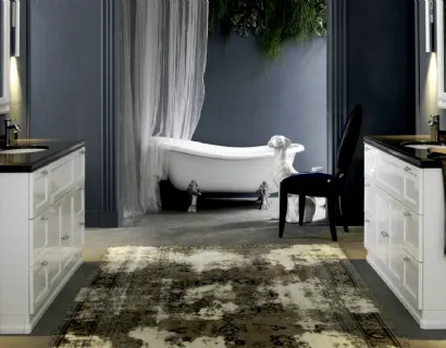 Mobile bagno in laccato lucido e piano in marmo DIAMANTE DM24A di Compab