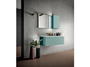Mobile da Bagno sospeso in laccato e top in Corian Hosoi 03 di Birex