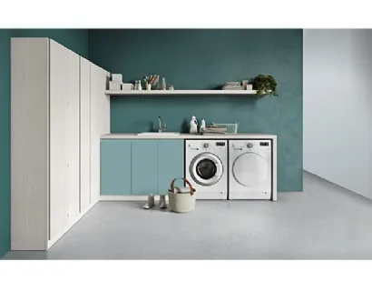 Mobile da Lavanderia angolare in melaminico e laccato Idrobox 09 di Birex