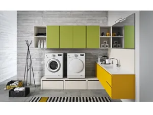 Mobile da Lavanderia dai colori vivaci in laccato opaco Idrobox 12 di Birex
