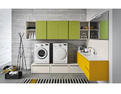 Mobile da Lavanderia dai colori vivaci in laccato opaco Idrobox 12 di Birex