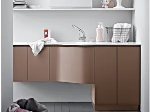 Mobile da Lavanderia in laccato opaco con cassettone sagomato Idrobox 16 di Birex