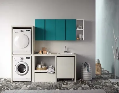 Mobile per lavanderia in laccato opaco e melaminico Idrobox di Birex
