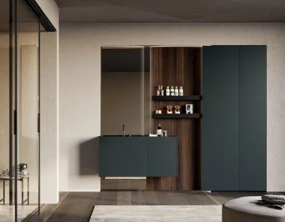 Mobile da Bagno sospeso in laccato opaco grigio antracite Major 06 di Birex