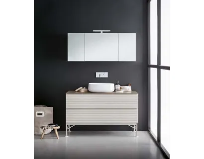 Mobile da Bagno a terra in laccato e metallo con top in marmo Unsui Memento 06 di Birex