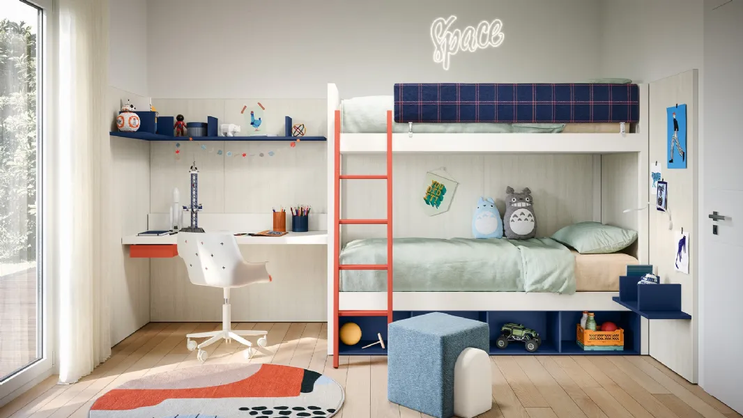 Cameretta con letti a castello Camelot di Nidi