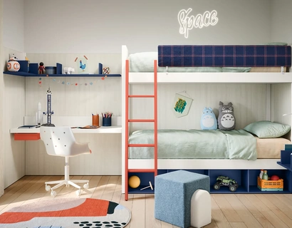 Cameretta con letti a castello Camelot di Nidi