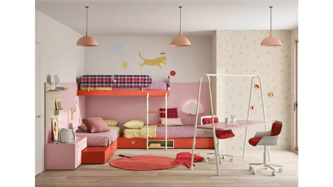 Cameretta con letti a castello Dots di Nidi