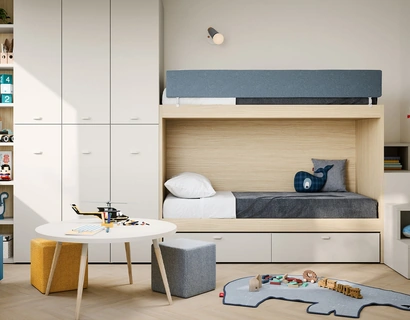 Cameretta con letti a castello Nuk di Nidi