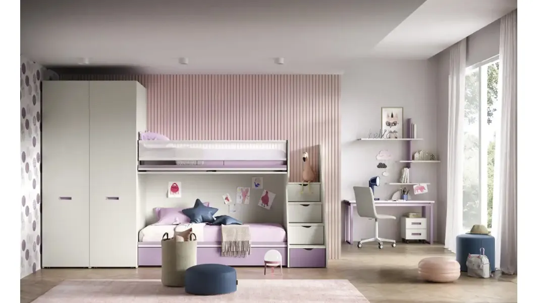 Cameretta a soppalco K103 di Moretti Compact Camerette