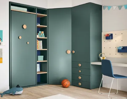 Cameretta componibile Kids space 28 in melaminico di Nidi