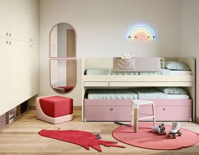 Cameretta Salvaspazio con Letti Rialzati di Nidi