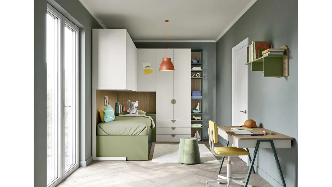 Cameretta a Soppalco con Letti Estraibili di Nidi