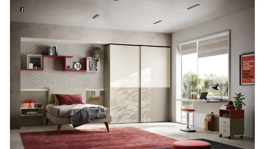 Cameretta per ragazzi Y107 di Moretti Compact Camerette