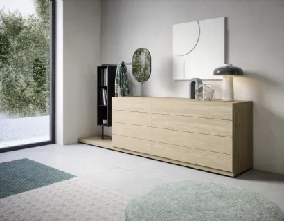 Comò Easy System in legno di Rovere impiallacciato di Novamobili