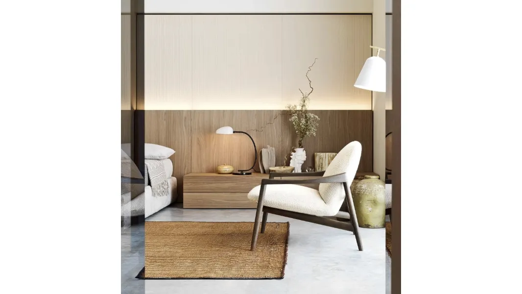Comodino Easy System in rovere di Novamobili